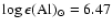 $\log \epsilon({\rm Al})_{\odot}=6.47$