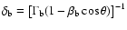 $\delta_{\rm b}=\left[ \Gamma_{\rm b} (1 - \beta_{\rm b} \cos{\theta}) \right]^{-1}$