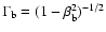 $\Gamma_{\rm b}=(1-\beta_{\rm b}^2)^{-1/2}$