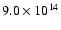 $9.0 \times 10^{14}$