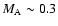 $M_{\rm A} \sim
0.3$