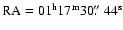 ${\rm RA=01^h 17^m
30\hbox{$.\!\!^{\prime\prime}$ }44^s}$