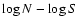 $\log N - \log S$