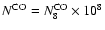 $N^{\rm CO}=N^{\rm CO}_8\times10^8$