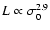 $L \propto \sigma_0^{2.9}$
