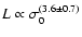 $L \propto \sigma_0^{(3.6\pm0.7)}$