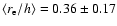 $\langle r_{\rm e}/h\rangle=0.36
\pm 0.17$
