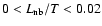 $0 < L_{\rm nb}/T < 0.02$
