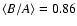 $\langle B/A \rangle = 0.86$