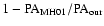 $\rm 1 - PA_{\rm MH01}/PA_{\rm our}$