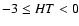 $-3 \leq HT <0$