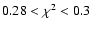$0.28< \chi^{2} < 0.3$