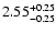 $\rm 2.55_{-0.25}^{+0.25}$