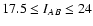 $17.5\le I_{AB}\le 24$