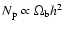 $N_{\rm p}\propto \Omega _{\rm b} h^2$