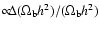 $\propto\!\!\!\Delta(\Omega_{\rm b}h^2)/(\Omega_{\rm b}h^2)$