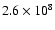 $2.6\times 10^8$