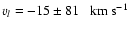 $ v_l = -15 \pm 81~~~
\rm km~ s^{-1}$