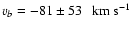 $ v_b = -81 \pm 53~~~ \rm km~ s^{-1}$