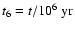 $t_6 = t/10^6 \rm ~ yr$