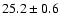 $ 25.2\pm0.6 $
