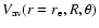 $V_{\rm av}(r=r_{\rm e},R,\theta)$