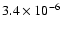 $3.4 \times 10^{-6}$