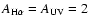 $A_{{\rm H}\alpha }=A_{\rm UV}=2$