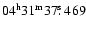 $\rm 04^h31^m37\hbox{$.\!\!^{\rm s}$ }469$