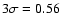 $3\sigma = 0.56$