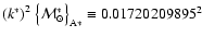 ${\left(k^*\right)}^2~
{\left\{{\cal M}_\odot^*\right\}}_{\rm A*}\equiv0.01720209895^2$