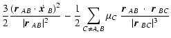 $\displaystyle {3\over 2} {{\left(\mbox{\boldmath$r$ }_{AB}\cdot \dot{\mbox{\bol...
...AB}~\cdot~\mbox{\boldmath$r$ }_{BC}\over \vert\mbox{\boldmath$r$ }_{BC}\vert^3}$