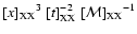 ${{\left[x\right]}_{\rm XX}}^3~{\left[t\right]}_{\rm XX}^{-2}~{{\left[{\cal M}\right]}_{\rm XX}}^{-1}$