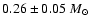$0.26 \pm 0.05~{M}_{\rm\odot}$