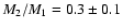 $M_{\rm 2}/M_{\rm 1}
= 0.3 \pm 0.1$