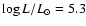 $\log L/L_\odot= 5.3$