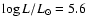 $\log L/L_\odot= 5.6$