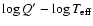 $\log Q' - \log T_{\rm eff}$
