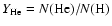 $Y_{\rm He}=N({\rm He})/N({\rm H})$