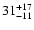 $31^{\rm +17}_{\rm -11}$