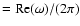 $=\mbox{Re}(\omega)/(2\pi)$