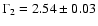$\Gamma_2=2.54\pm0.03$