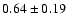 $0.64\pm0.19$
