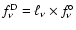 $f^{\rm D}_\nu = \ell_\nu \times f^\circ_\nu$