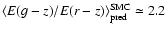 $\langle E(g-z)/E(r-z) \rangle^{\rm SMC}_{\rm pred} \simeq 2.2$
