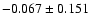$-0.067 \pm 0.151$
