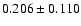 $ 0.206 \pm 0.110$