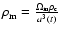 $\rho_{\rm m}= \frac{ \Omega_{\rm m} \rho_{\rm c}}{a^3(t)}$