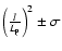 $\left(\frac{l}{L_{\rm p}}\right)^2\pm \sigma$