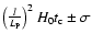 $\left(\frac{l}{L_{\rm P}}\right)^2
H_0 t_{\rm c}\pm \sigma$